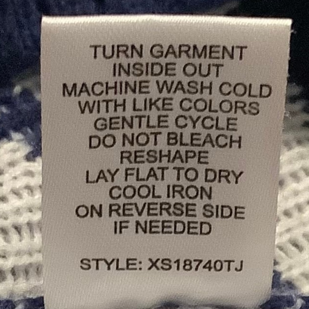 Festive Holiday Blue Sweater with Red and Green Accents - Picture 5 of 5